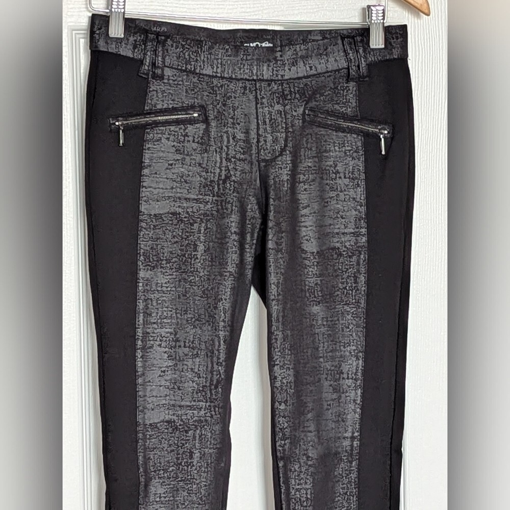 NWOT Suko Jeans Womens (Size 4) Elastic Waist w/Faux-Leather Panels Skinny Pants